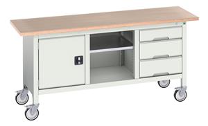 Verso Mobile Work Benches for assembly and production Verso 1750x600 Mobile Storage Bench M20